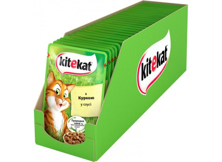 Kitekat пауч для кошек с курицей в соусе 28*85 г