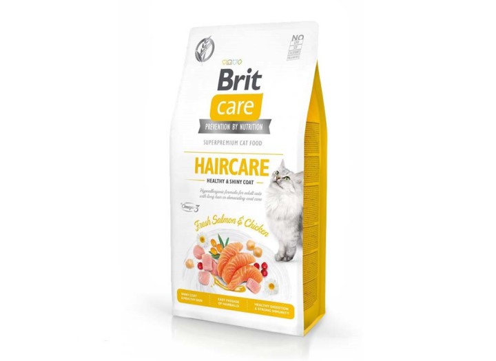 Brit Care GF Haircare Healthy Shiny Coat для кішок з куркою та лососем 400 г