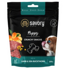 Ласощі Savory Puppy Crunchy Snack з ягням та обліпихою для цуценят 200 г (31379)