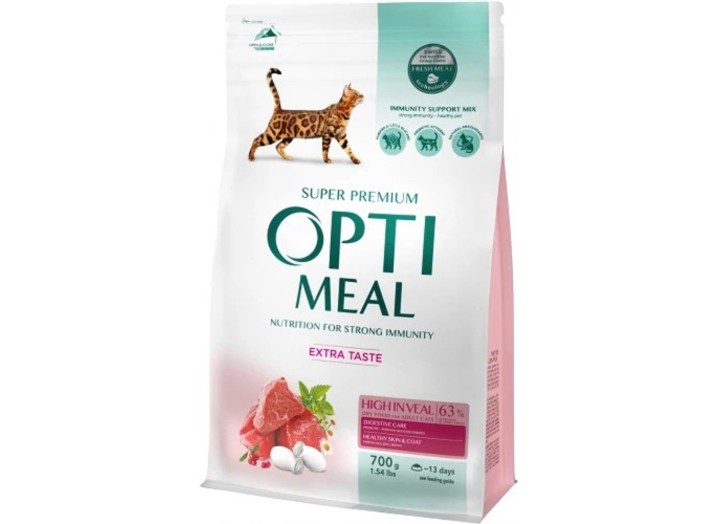 Optimeal High in Veal для кошек с телятиной 700 г