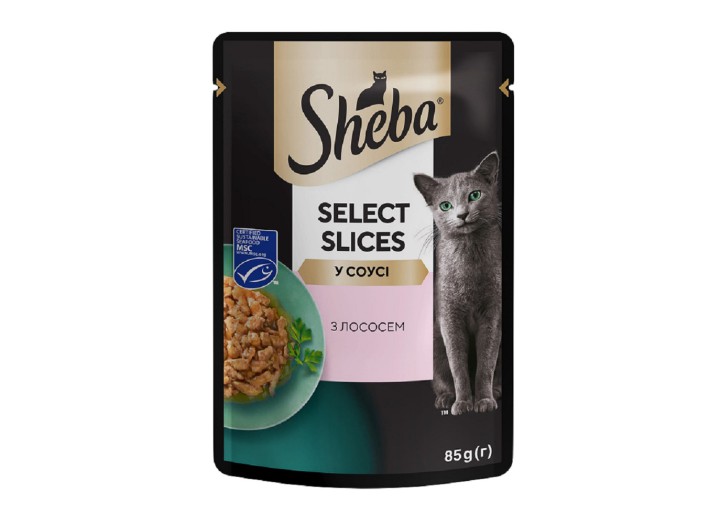 Sheba Slices Salmon для кошек лосось в соусе 28х85 г