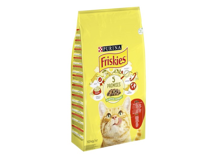 Purina Friskies для кішок з яловичиною, куркою та овочами 10 кг