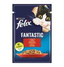 Влажный корм для кошек Felix Fantastic с говядиной в желе 26*85 г фото