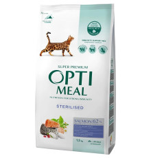 Optimeal Salmon для стерилизованных кошек с лососем 1.5 кг