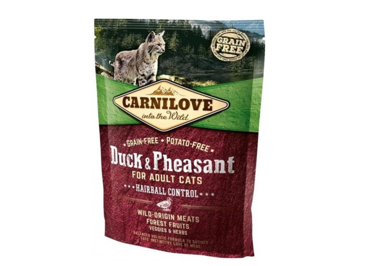 Carnilove Duck Pheasant Hairball Control для котів з качкою та фазаном 400 г