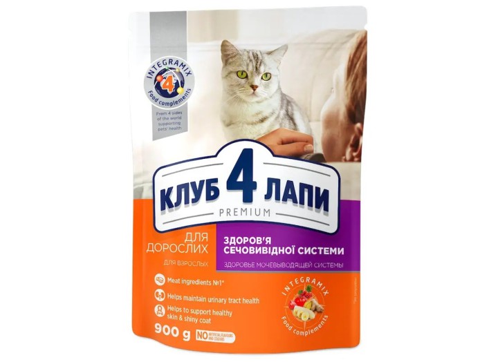 Клуб 4 Лапи Premium Urinary Health для котів 900 г