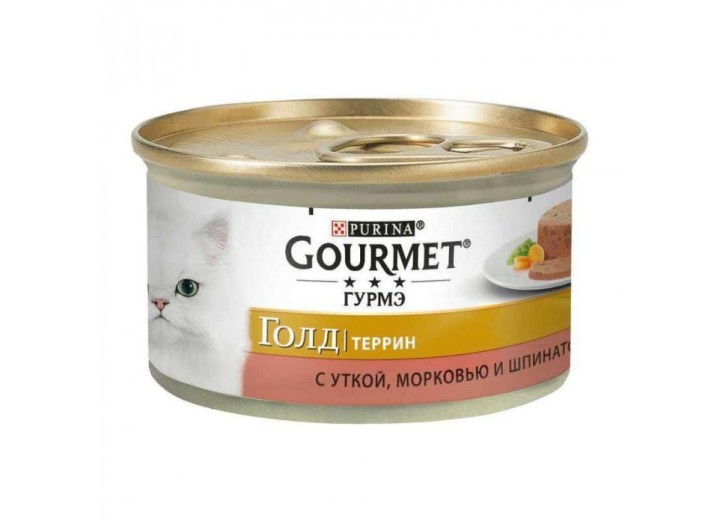 Gourmet Gold для кошек паштет с уткой, морковью и шпинатом 24x85 г