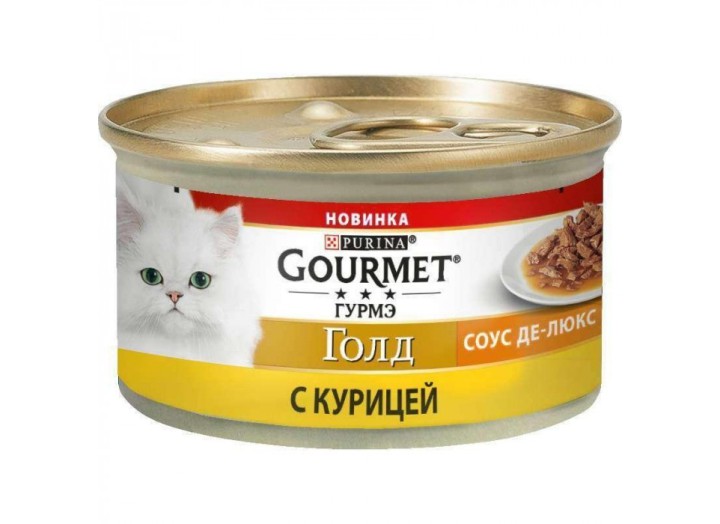 Gourmet Gold Кусочки в соусе для кошек с курицей 24x85 г