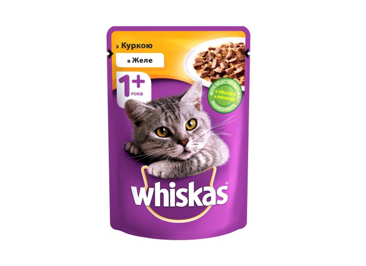 Whiskas пауч для кошек курица в желе 28*85 г