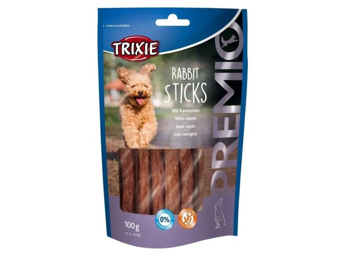 Ласощі для собак Trixie Premio Rabbit Sticks, з кроликом, 100 г (31709)