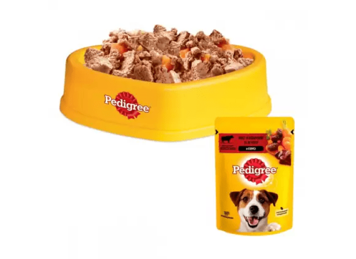 Pedigree Сhicken in sauce пауч для собак з яловичиною та ягням у соусі 24*100 г