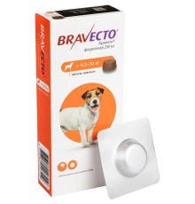 Жевательная таблетка Bravecto от блох и клещей для собак с весом 4.5-10 кг