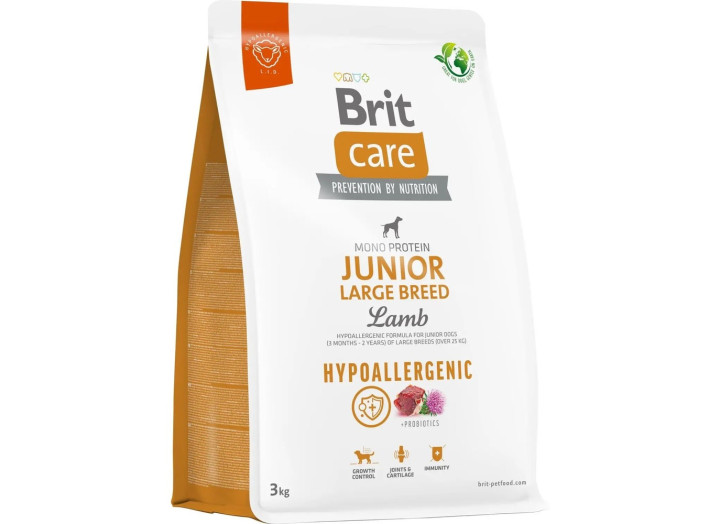 Brit Care Hypoallergenic Junior Large для цуценят з ягням 3 кг