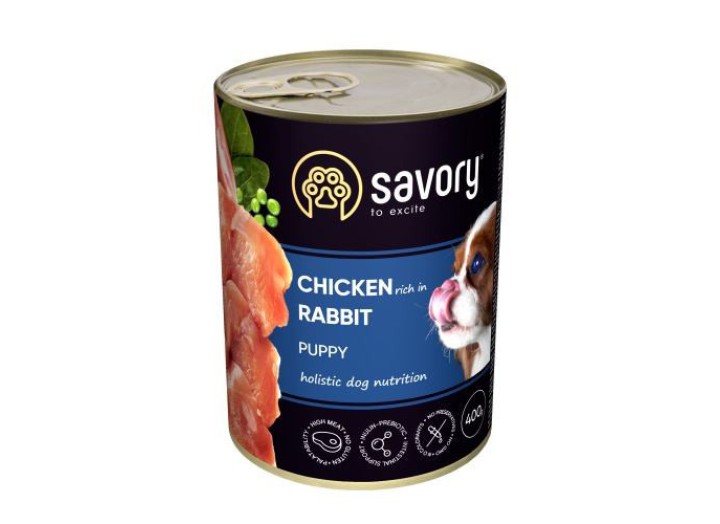 Savory Dog All breeds Puppy Rabbit Chicken для щенків з курицею і кроликом 400 г