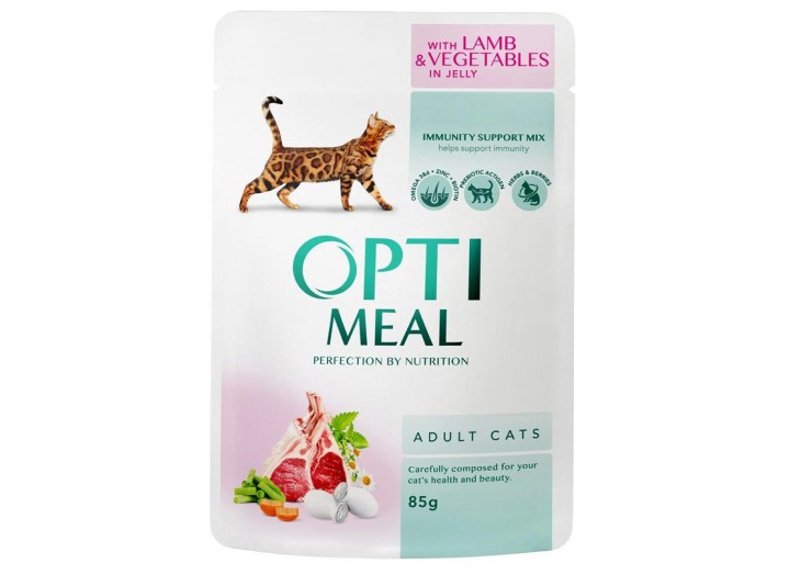 Optimeal Lamb Vegetables з ягняти в желе для котів 12х85 г