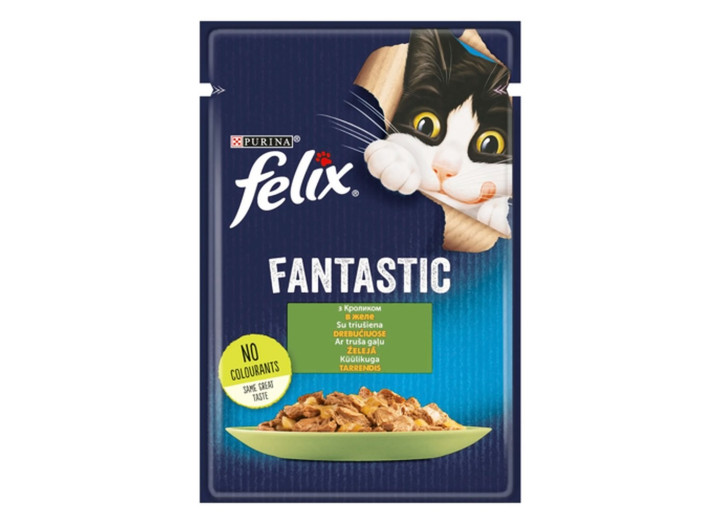 Влажный корм для кошек Felix Fantastic с кроликом в желе 26*85 г