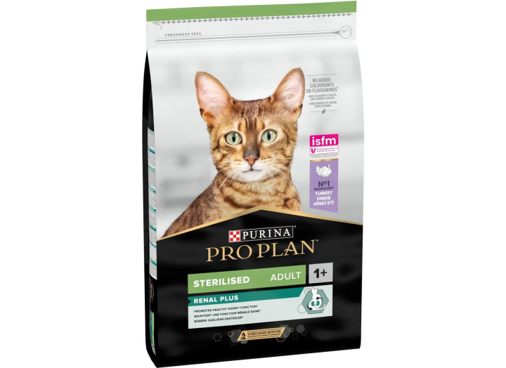 Purina Pro Plan Cat Adult Sterilised Renal Plus Turkey для стерилізованих кішок з індичкою 10 кг