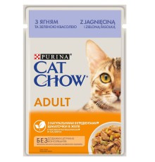 Влажный корм для кошек Cat Chow Adult в желе с ягненком и зеленой фасолью 26х85 г фото