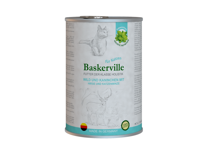 Baskerville Holistic Wild und Kaninchen для кішок оленина, кролик та м'ятою 400 г