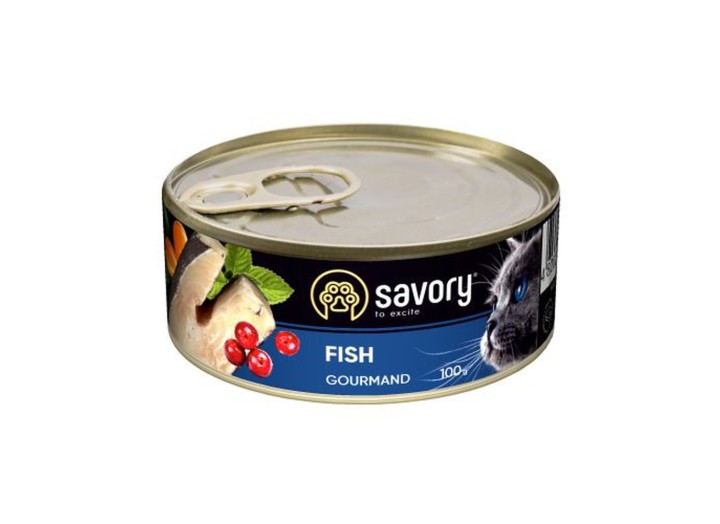 Savory Cat Adult Fish для кошек с рыбой 100 г