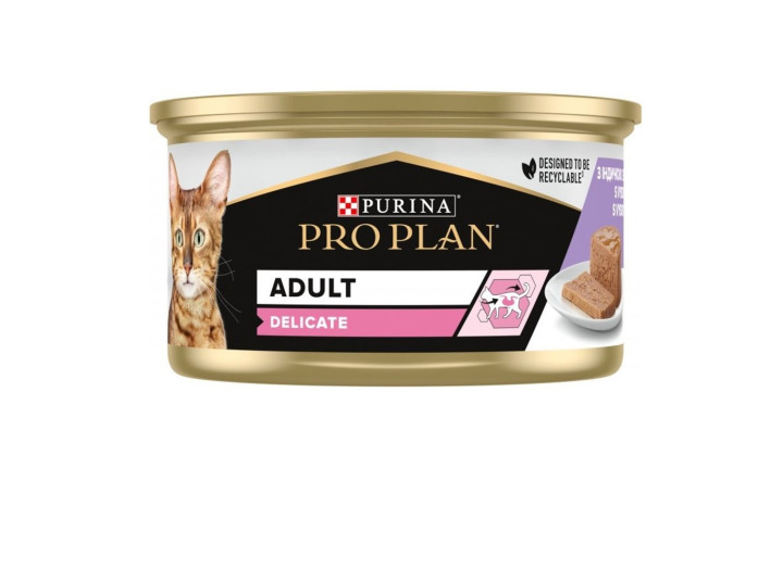 Purina Pro Plan Delicate Turkey паштет з індичкою для котів 24*85 г