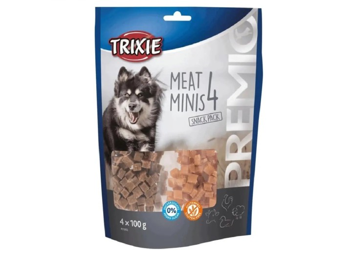 Ласощі для собак Trixie Premio 4 Meat Minis, з куркою, качкою, яловичиною та бараниною, 400 г (31852)