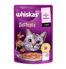 Whiskas Tasty Mix пауч для кішок з лососем морквою в соусі 28*85 г фото