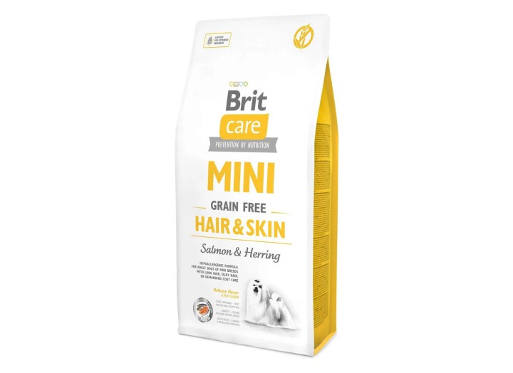 Brit Care Mini GF Hair & Skin для собак с лососем и сельдью 7 кг