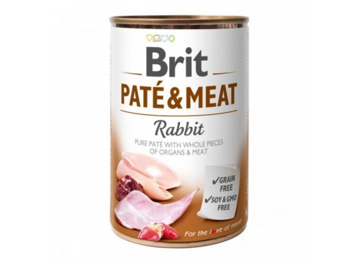 Влажный корм Brit Pate Meat Dog для собак паштет с кроликом 400 г