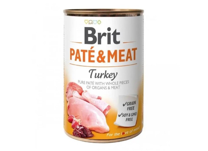 Влажный корм Brit Pate Meat Dog для собак паштет с индейкой 400 г