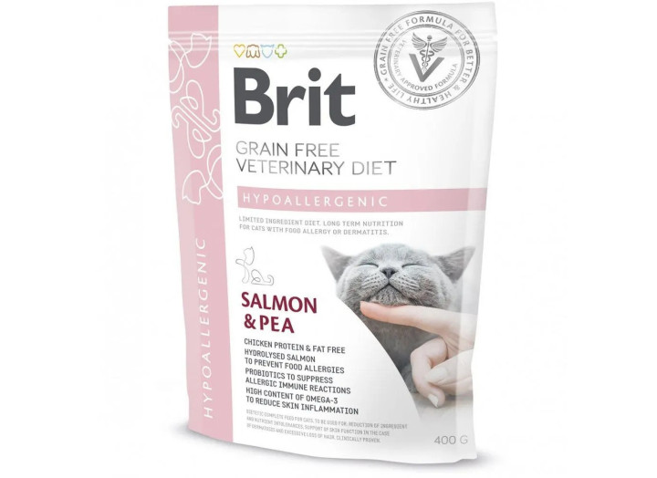 Brit VD Cat Hypoallergenic для кішок з лососем 400 г