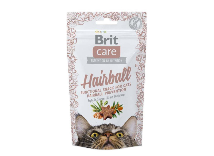 Brit Care Hairball Ласощі для виведення вовни зі шлунка котів 50 г
