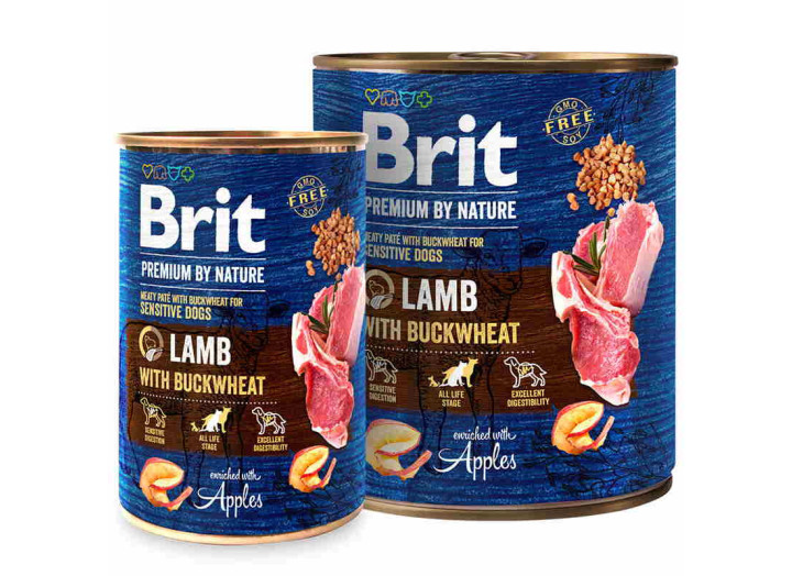 Brit Premium by Nature з ягнятком та гречкою для собак 800 г