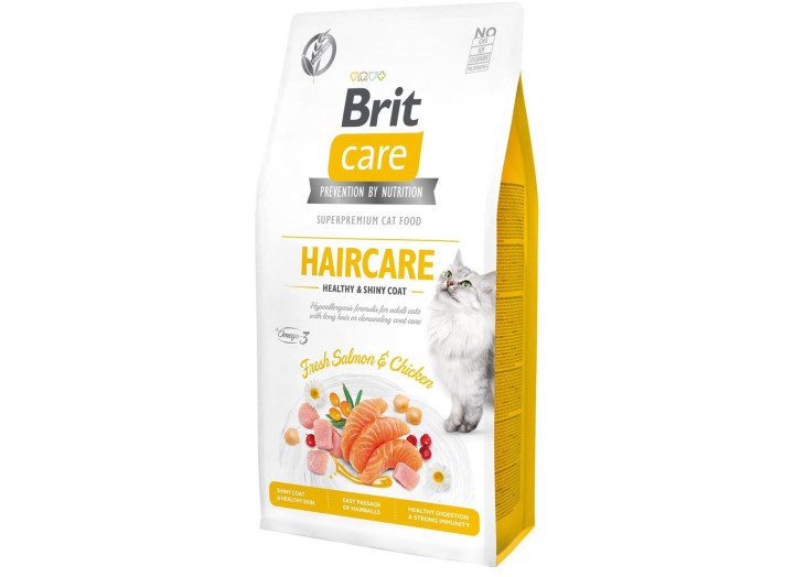 Brit Care GF Haircare Healthy Shiny Coat для кішок з куркою та лососем 7 кг