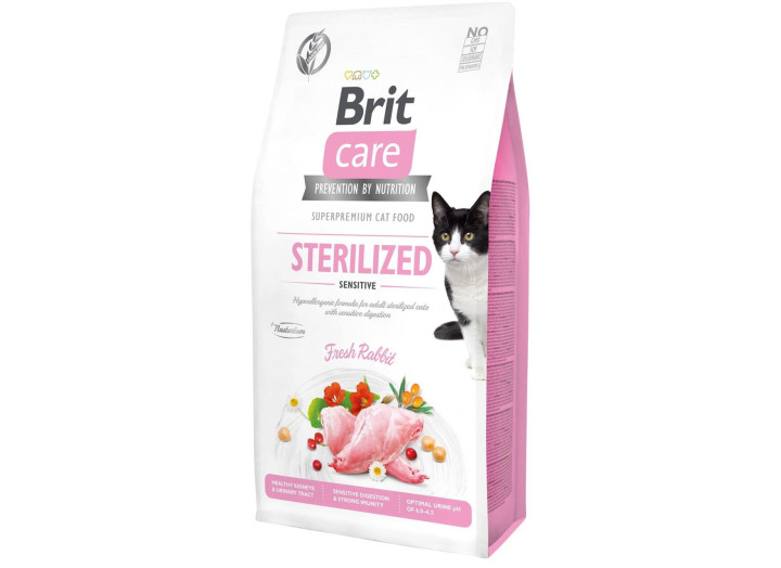 Brit Care Cat Grain Sterilized Sensitive Rabbit для стерилізованих кішок з кроликом 7 кг