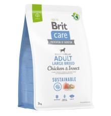 Brit Care Dog Sustainable Adult Large для собак крупных пород с курицей и насекомыми 3 кг