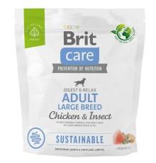 Brit Care Dog Sustainable Adult Large для собак крупных пород с курицей и насекомыми 1 кг