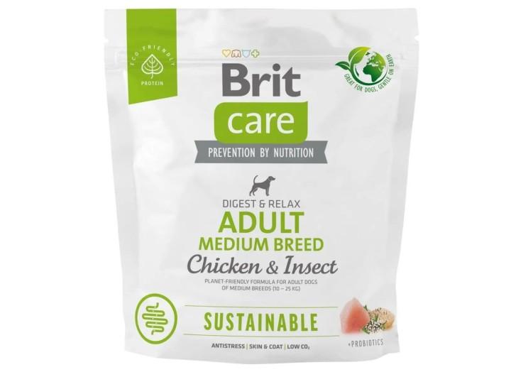 Brit Care Dog Sustainable Adult Medium Breed Chicken с курицей и насекомыми 1 кг Brit Care Dog Sustainable Adult Medium Breed Chicken с курицей и насекомыми 1 кг