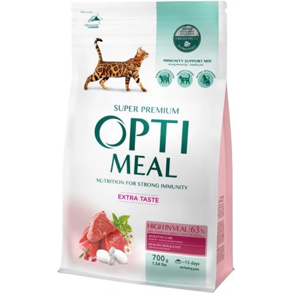 Optimeal High in Veal для кішок з телятиною 700 г