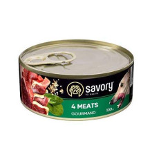 Savory 4 Meats для собак із чотирма видами м'яса 100 г