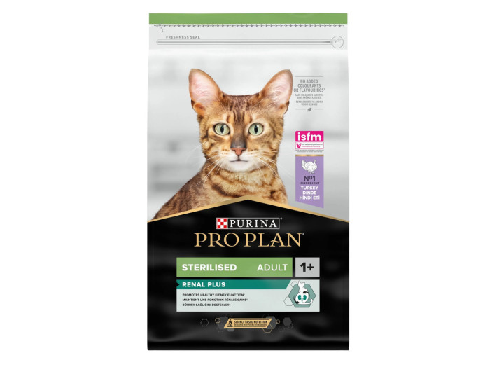 Purina Pro Plan Cat Adult Sterilised Renal Plus Turkey для стерилізованих кішок з індичкою 1.5 кг