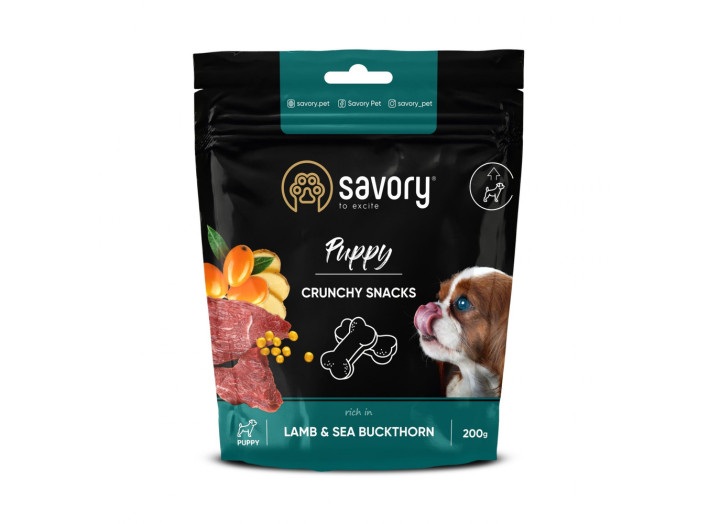 Savory Puppy Crunchy Snack з ягнятком та обліпихою для цуценят 200 г