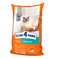 Клуб 4 Лапи Premium Sterilised для стерилізованих кішок з куркою 14 кг