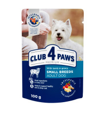 Клуб 4 Лапи Premium Small Breeds Lamb для собак з ягняти в соусі 24х100 г