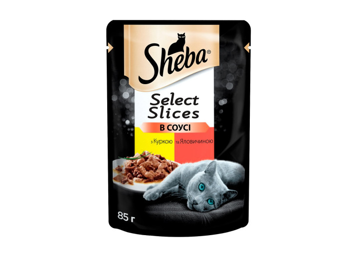 Sheba Slices для кішок з куркою та яловичиною в соусі 12*85 г