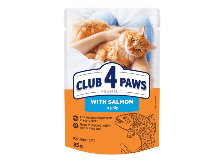 Клуб 4 Лапи Premium з лососем у желі для котів 24х85 г