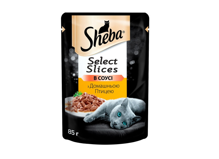 Sheba Slices для кішок з домашнім птахом у соусі 12*85 г