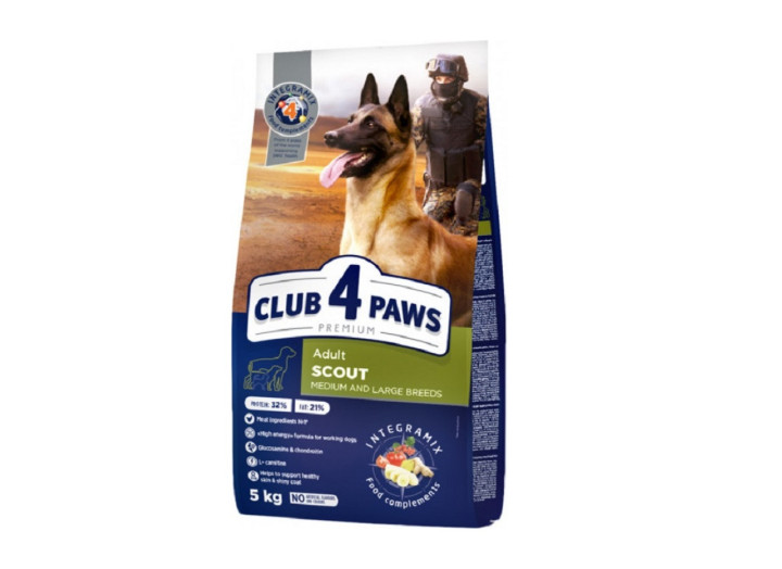 Клуб 4 Лапи Premium Scout для собак середніх та великих порід 5 кг