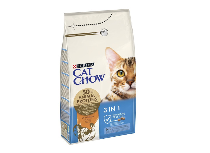 Cat Chow 3in1 для котів 3 в 1 з індичкою 15 кг
