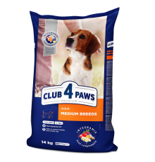 Акція Клуб 4 Лапи Premium Adult Medium для собак середніх порід із куркою 14 кг